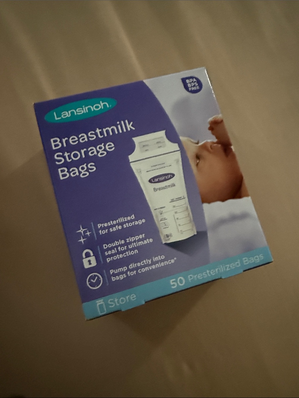 Lansinoh Breastmilk Storage Bags Box - Purple & Teal Accents